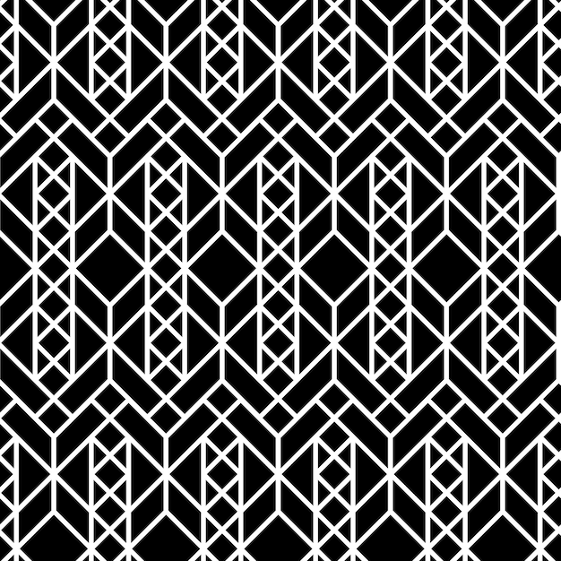 Seamless geometric pattern. Vector abstract classical background in black and white color