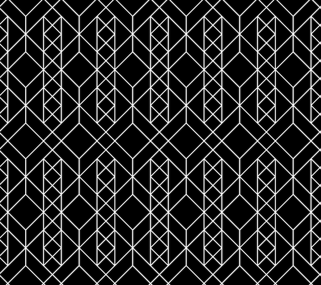 Seamless geometric pattern. Vector abstract classical background in black and white color