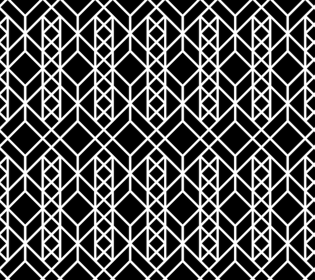 Seamless geometric pattern. Vector abstract classical background in black and white color