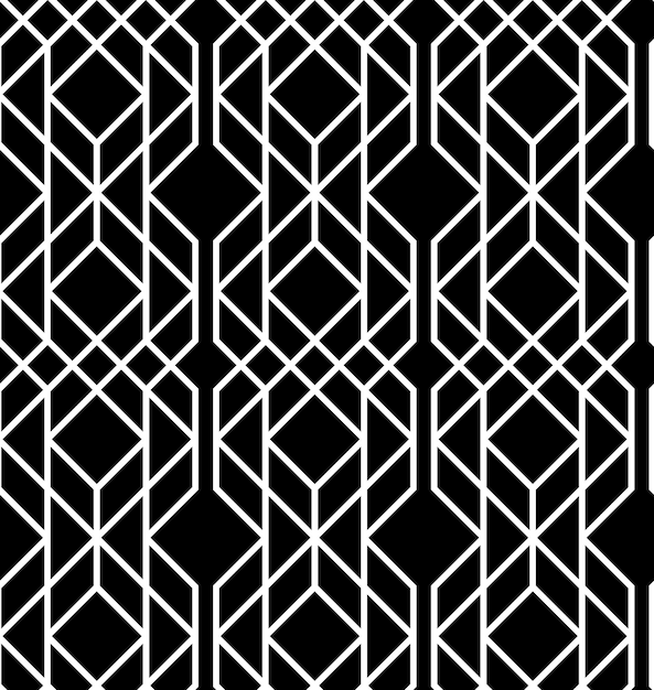 Seamless geometric pattern. Vector abstract classical background in black and white color