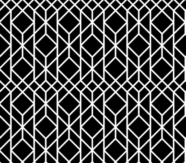 Seamless geometric pattern. Vector abstract classical background in black and white color