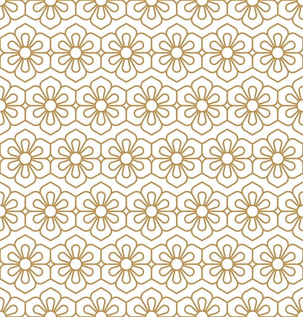 Seamless geometric pattern with abstract floral