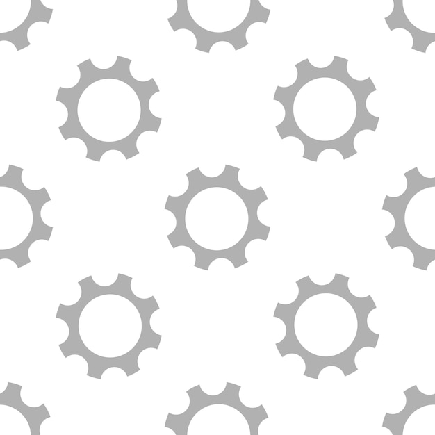 Seamless geometric pattern with gears. Black and white.