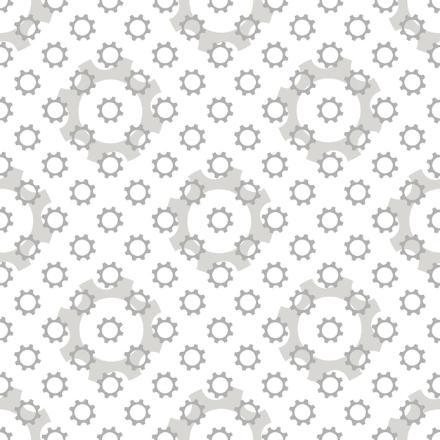 Seamless geometric pattern with gears. Black and white.