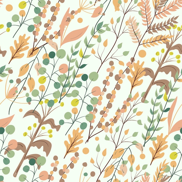 Seamless geometric pattern with leaves