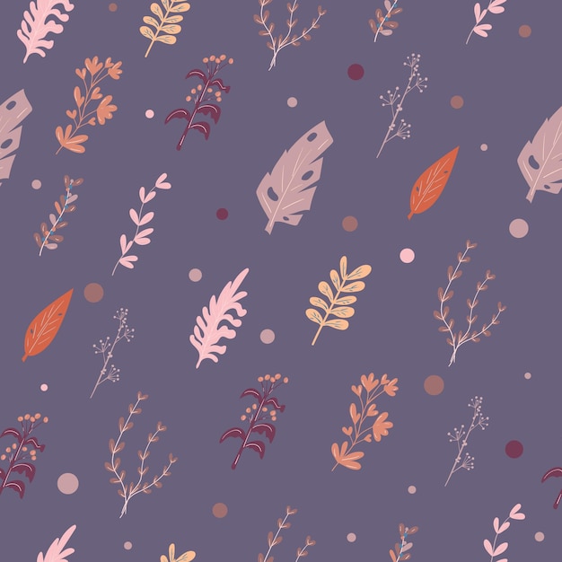 Seamless geometric pattern with leaves