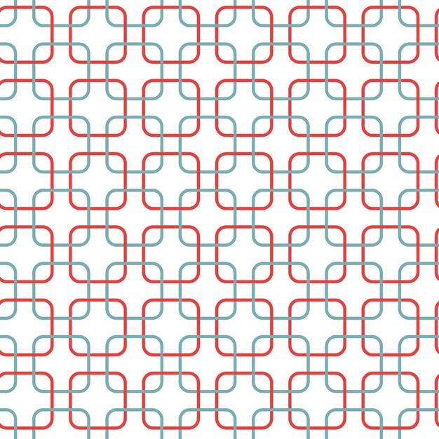 角の丸い正方形のシームレスな幾何学模様。レトロな形と色。