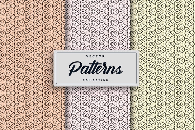 シームレスな幾何学的なテキスタイル パターン デザイン コレクション