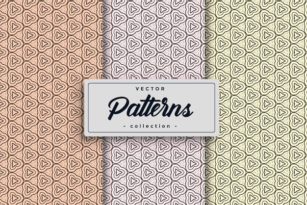 Seamless geometric textile pattern design collection