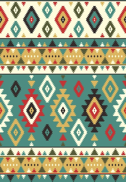 Seamless geometric tribal pattern 057