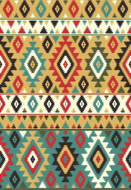 Vector seamless geometric tribal pattern 063