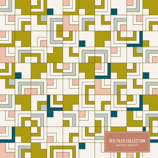 Vector seamless geometric vector pattern inspired by old tiles.