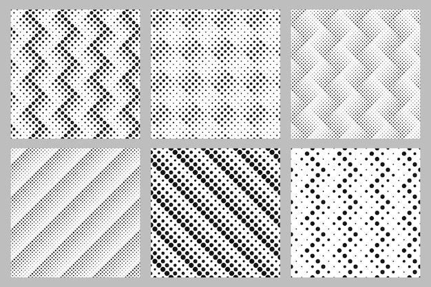 Vector seamless geometrical abstract dot pattern background design set