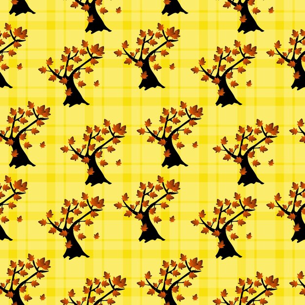 Seamless Gingham background Pattern with a combination of floral motifs Floral Seamless Pattern