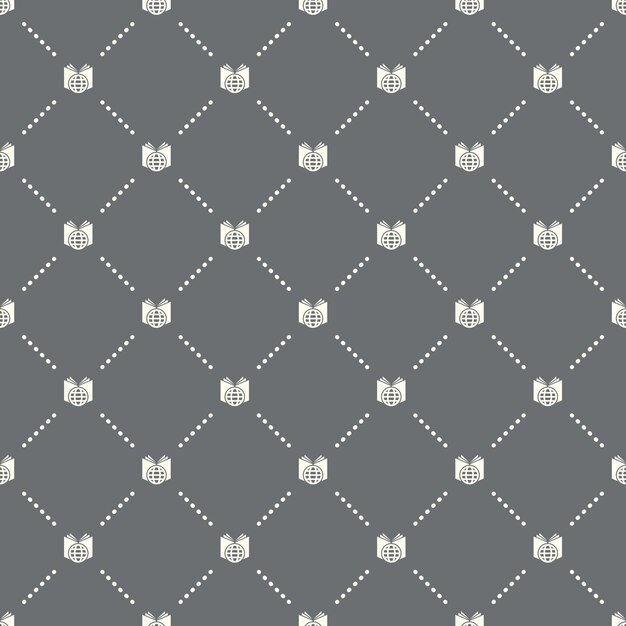 Seamless Global education pattern on a dark background. Global education icon creative design. Can be used for wallpaper, web page background, textile, print UI/UX