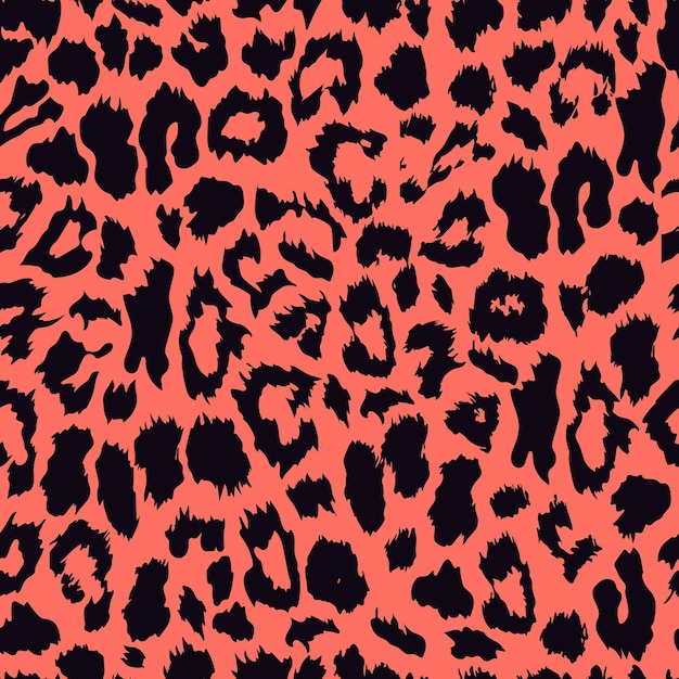 Seamless gold leopard print Color trend palette Living Coral color Vector pattern texture background