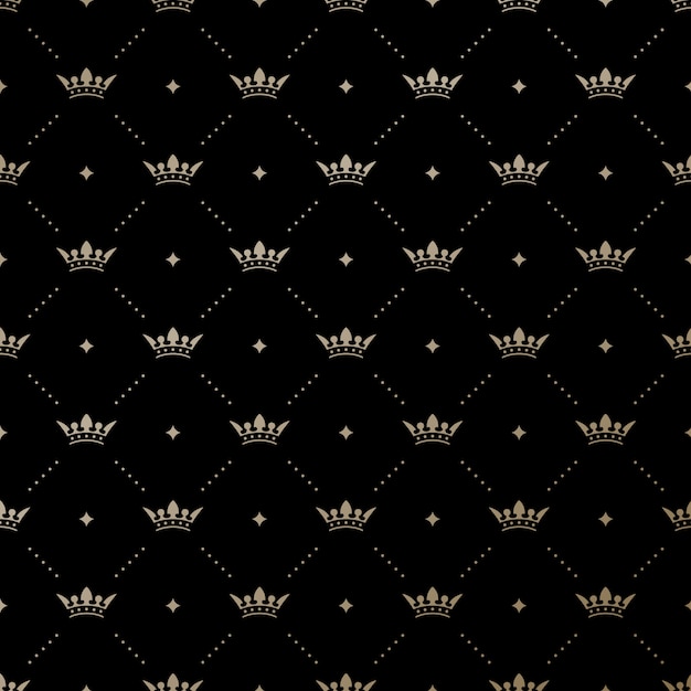 Seamless  gold pattern with king crowns