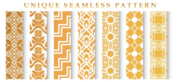 seamless gold unique pattern set