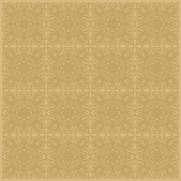 Seamless golden geomentric mandala pattern