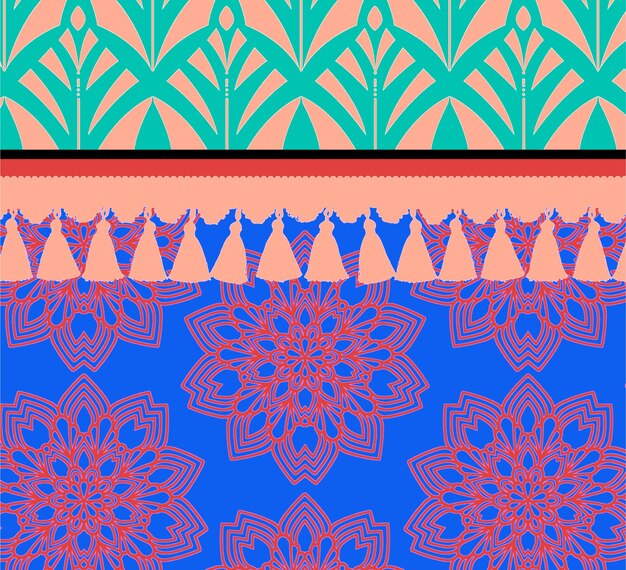 Seamless graphic pattern for textile artwork