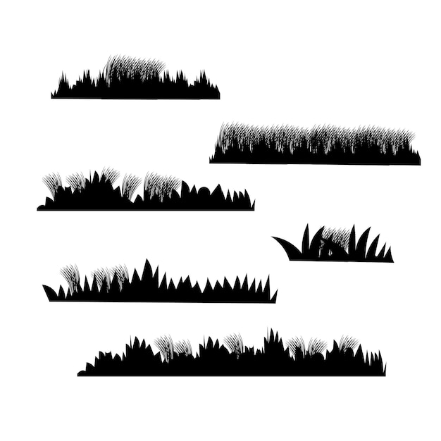 Seamless grass black silhouette vector