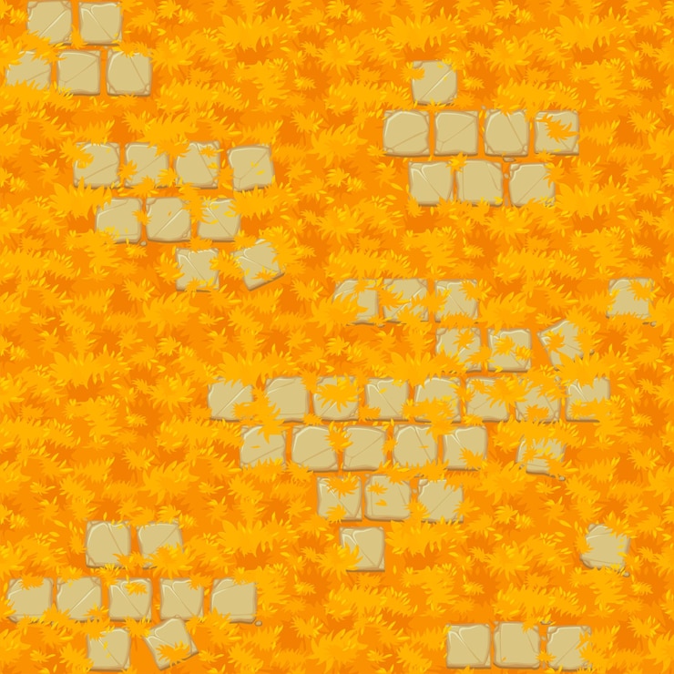 Vector seamless grass texture with old stone tiles