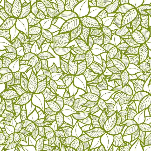 Seamless green leaves pattern