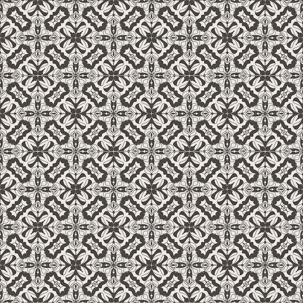 Seamless grey floral abstract fabric ethnic mandala pattern background ornament decorative