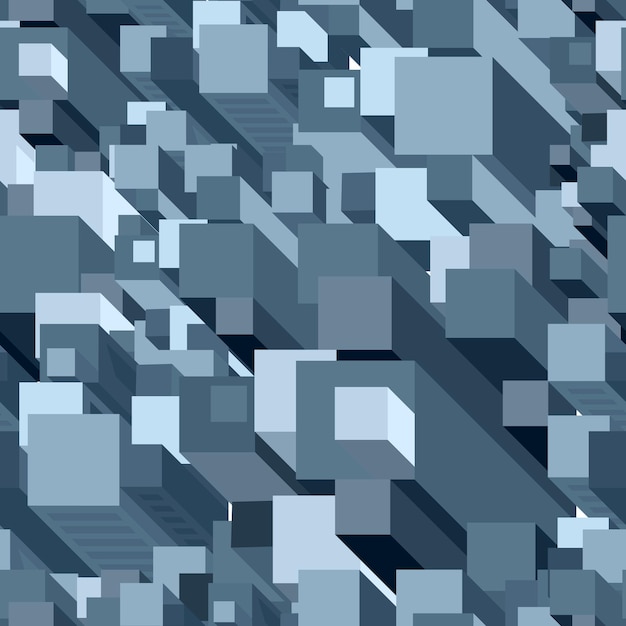 Seamless Grey Pixel techno background with abstract city