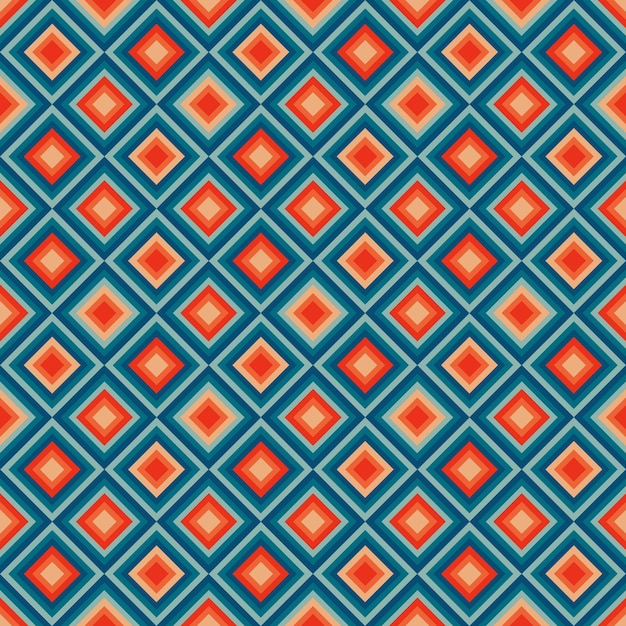 Seamless groovy aestethic pattern with triangles in the style of the 70s and 60s vector illustration