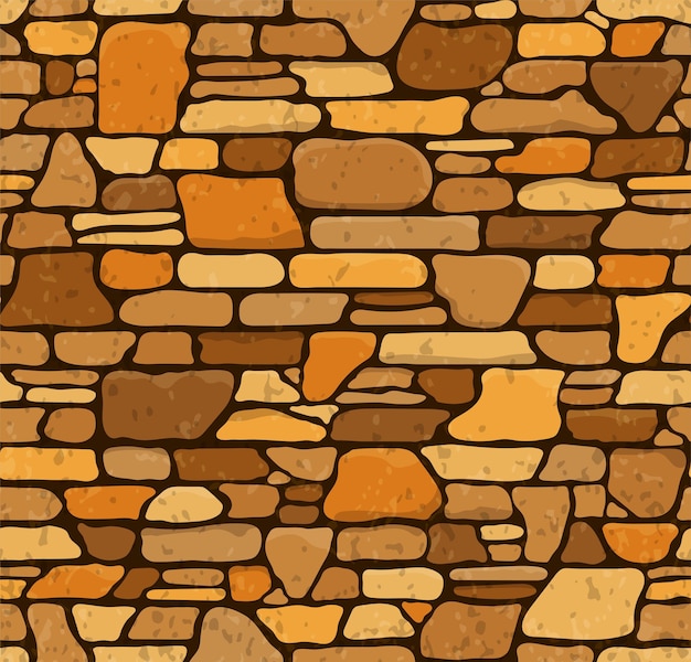 Seamless Grunge Stone Brick Wall Texture Vector Illustration