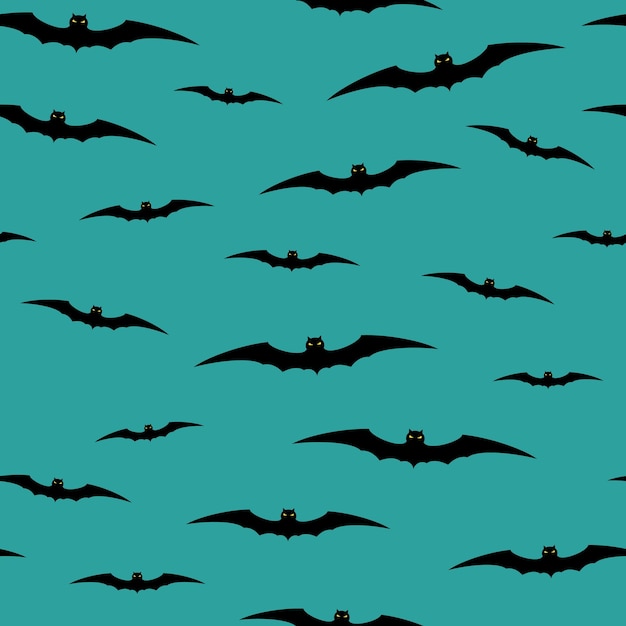 Seamless Halloween background with bats. Vector illustration