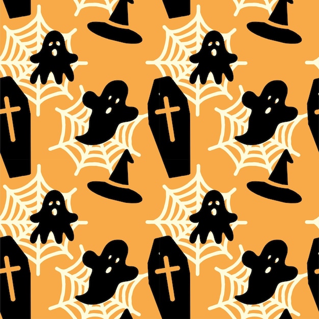 Seamless halloween orange pattern