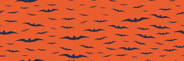 Seamless halloween pattern with bats holiday cartoon backdrop vector illustration