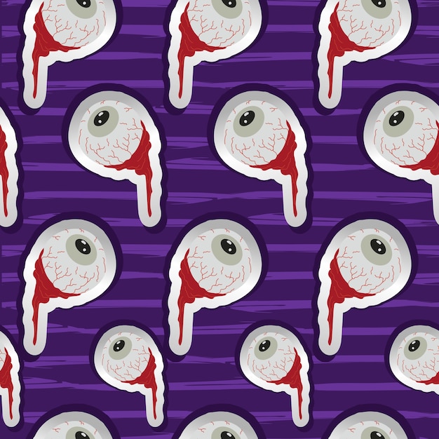 Seamless halloween pattern with creepy eyes object