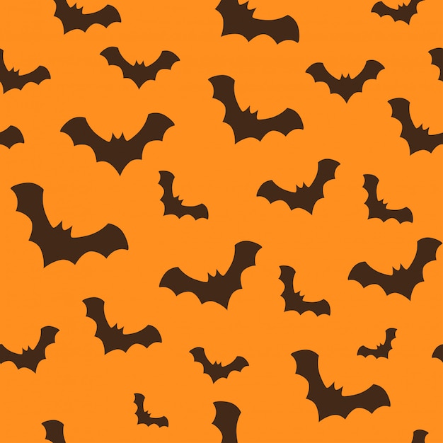 Seamless halloween pattern with flying bats