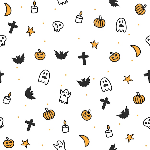 Vector seamless halloween pattern