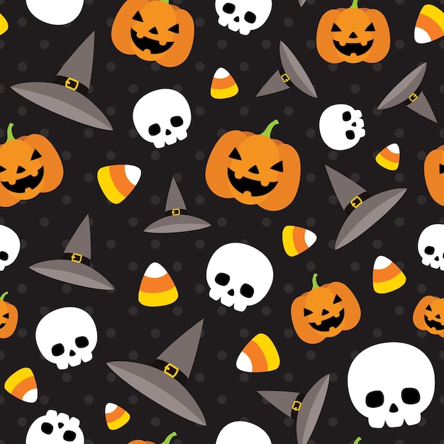 Vector seamless halloween vector pattern