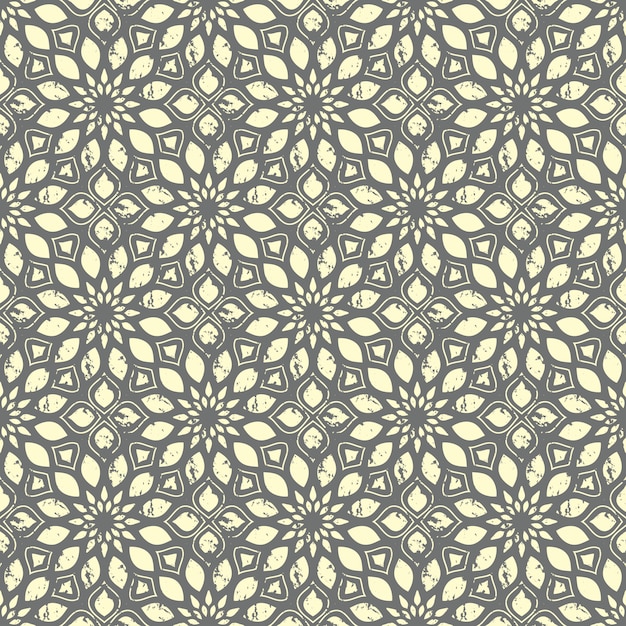 Seamless hand drawn mandala pattern. Vintage elements in oriental style