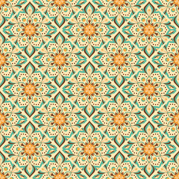 Vector seamless hand drawn mandala pattern.