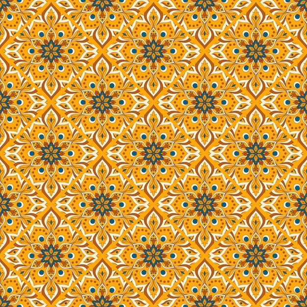 Seamless disegnati a mano mandala seamless pattern.