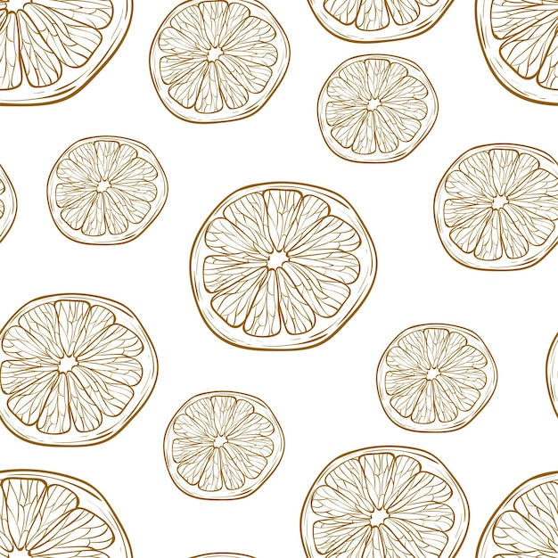 Seamless hand drawn orange pattern