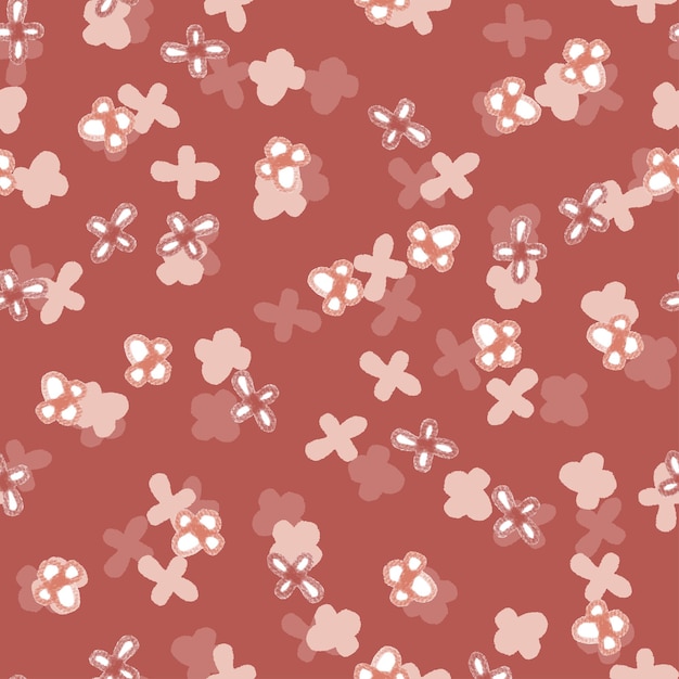 Бесшовные рисованной красный цветочный узор фона поздравительной открытки или ткани