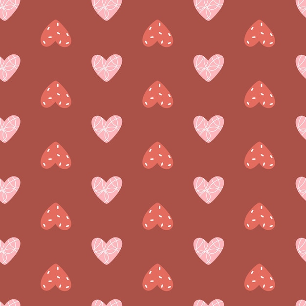 Seamless heart pattern Pink hearts on the background Pattern for textiles paper decor