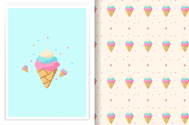 seamless ice cream pattern vector art