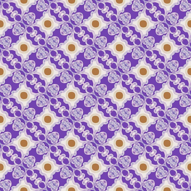シームレスなイカット エスニック生地抽象的な紫形状パターン背景イラスト グラフィック壁紙