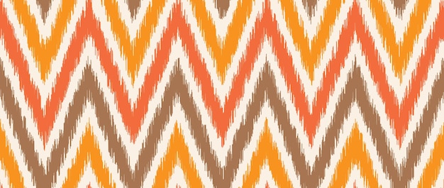 Seamless ikat pattern Ethnic zigzag chevron repeating background Ornamental tribal fabric