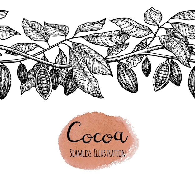 Seamless illustration of cocoa