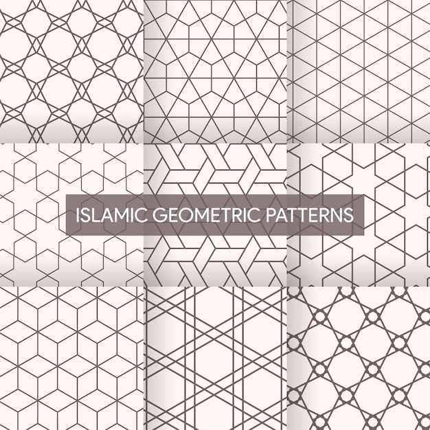 Seamless islamic geometric patterns textures collection