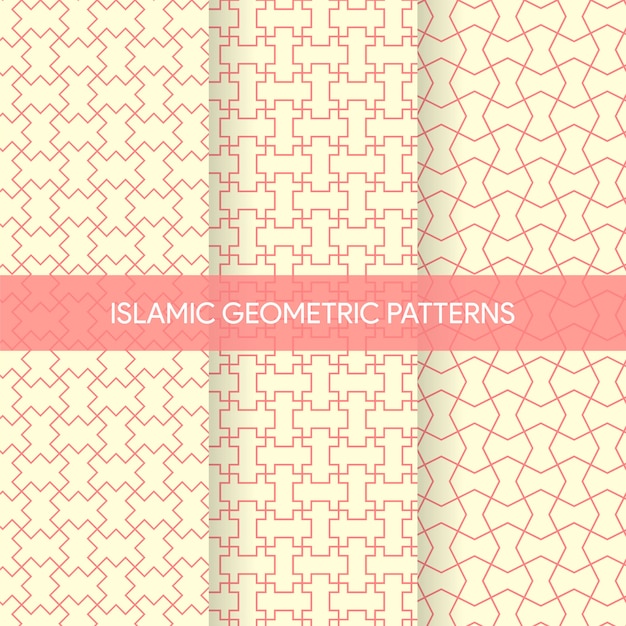 Collezione di texture geometriche islamica senza cuciture